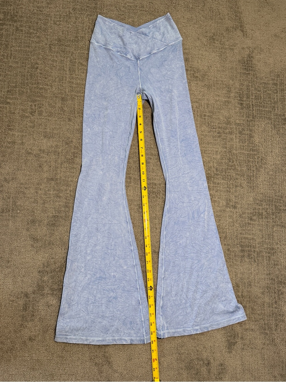 OFFLINE by Aerie Real Me DOUBLE Crossover Flare Leggings in Washed Periwinkle - Picture 7 of 9